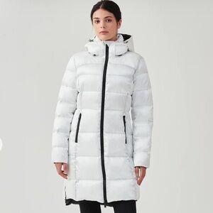 Creenstone Liteline Long Down Puffer Hooded Jacket 34/6